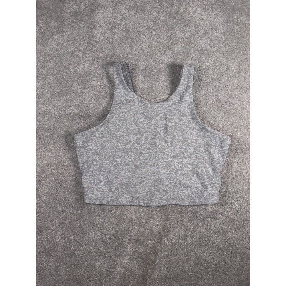 Outdoor Voices Venus Crop Sports Bra-Grey‎ Colorblock-Workout Gym Clothing-Sze L